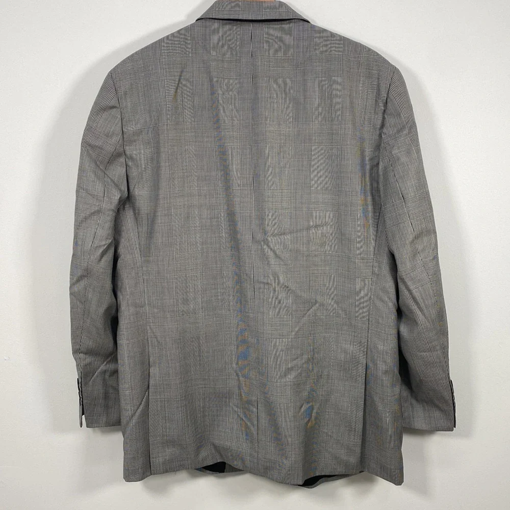 J. Peterman Wool Blazer gingham Men's 46 - Picture 4 of 12
